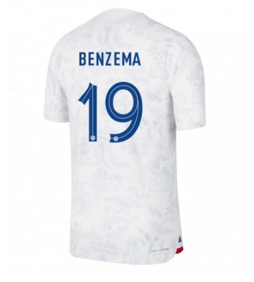 France Karim Benzema #19 Replica Away Stadium Shirt World Cup 2022 Short Sleeve